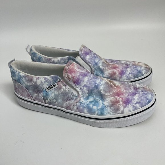 Vans Asher Heart Tie Dye Multi Canvas Slip On Skate Shoes-Asst Sz 6 - Picture 6 of 8